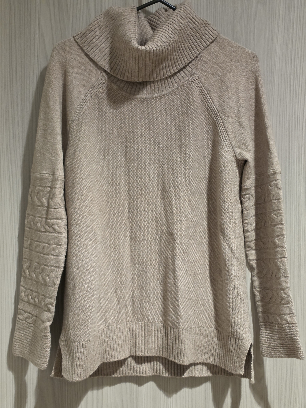 Calvin Klein Cream Cable-Detail Turtleneck Sweater